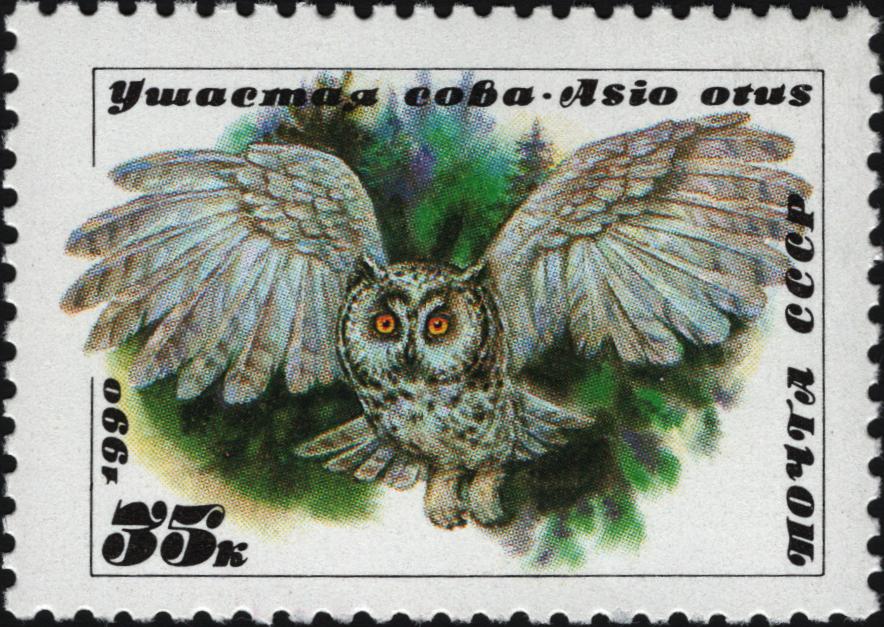 1990 6185 Ушастая сова 55к