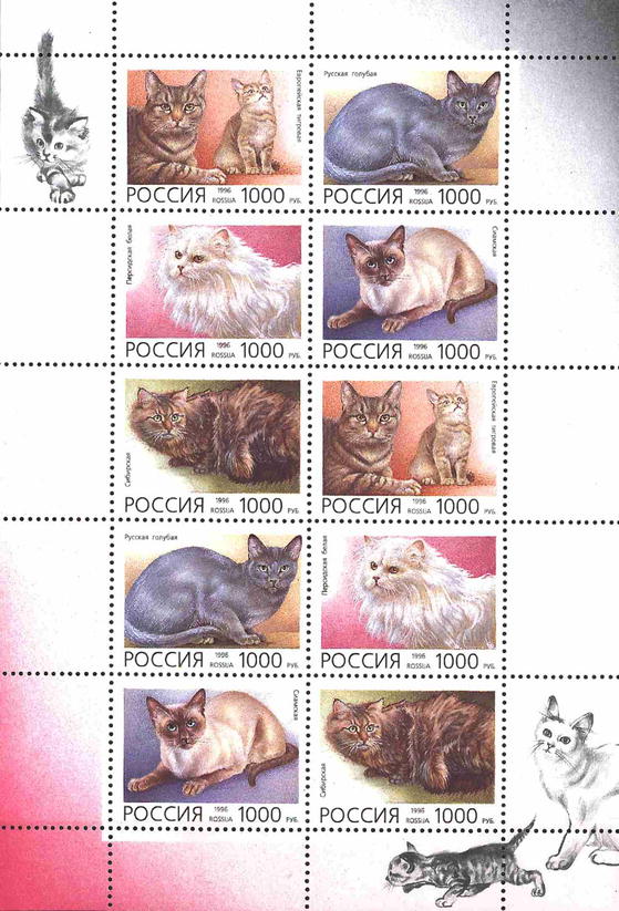 1996 266 Кошка. Европейская тигровая 1000р