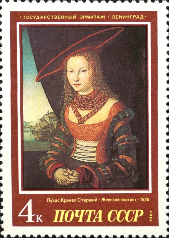 1987 5834 Картина Женский портрет (1530). Кранах Л. старший 4к